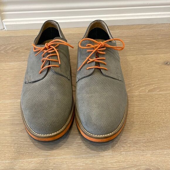 Aldo Other - Gray Suede Shoes with Orange Laces - Size 7.5